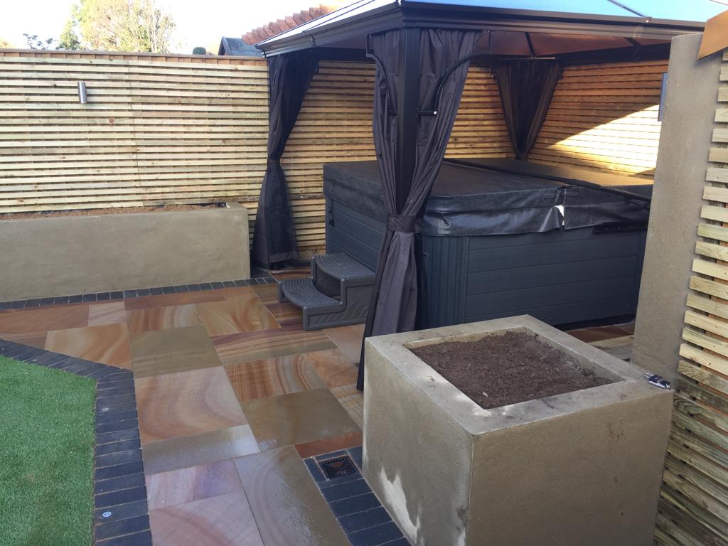 Paved patio and features created by MTS Landscaping